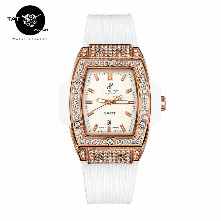 ساعت مچی زنانه هابلوت نگین دار گارانتی جعبه ارسال رایگان رنگبندی Hublot