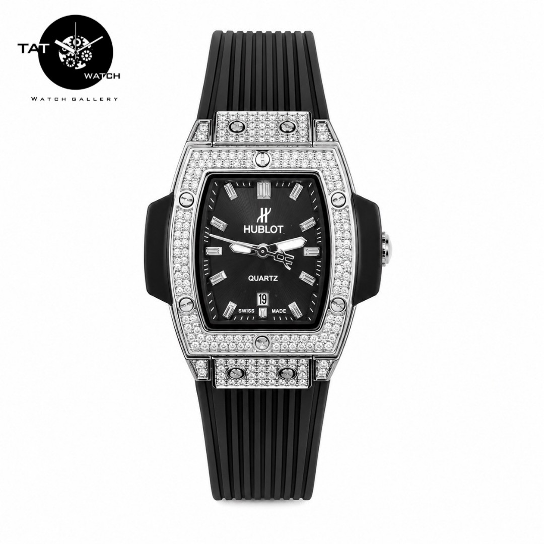 ساعت مچی زنانه هابلوت نگین دار گارانتی جعبه ارسال رایگان رنگبندی Hublot