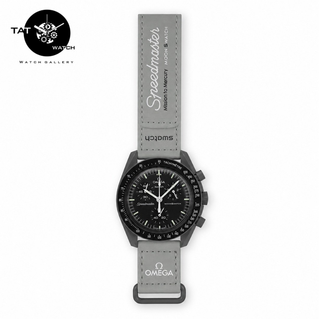 ساعت مردانه زنانه امگا سواچ عطارد Mercury طوسی سه موتوره کرنو باگارانتی جعبه ارسال رایگان omega swatch ساعت مچی