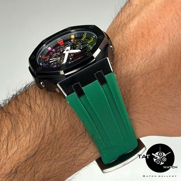 ساعت جیشاک طرح AP قاب فلزی کهکشانی موتور ژاپن مونتاژ تایلند یک سال گارانتی g-shock