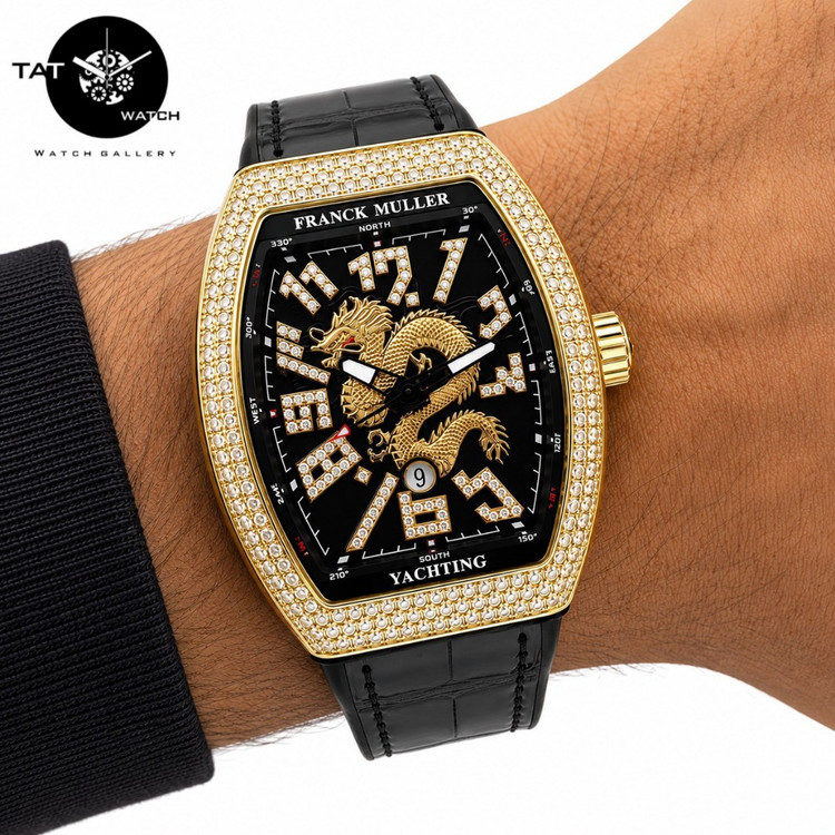 ساعت مردانه فرانک مولر باگارانتی جعبه ارسال رایگان دراگون اژدها فول نگین FRANCK MULLER ساعت مچی