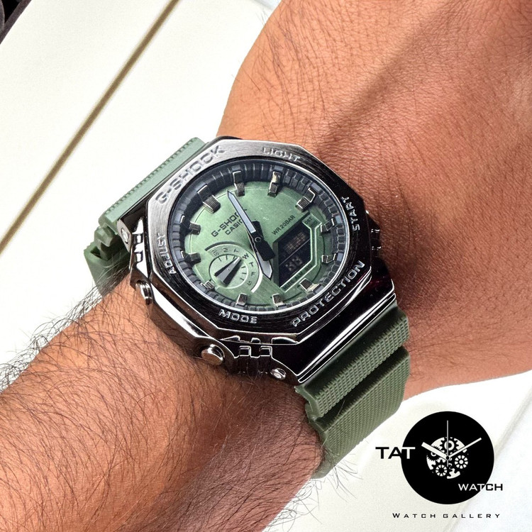 ساعت مردانه جی شاک GM2100 قاب فلزی موتور ژاپن باگارانتی جعبه اصلی کاسیو ارسال رایگان G-Shock ساعت مچی