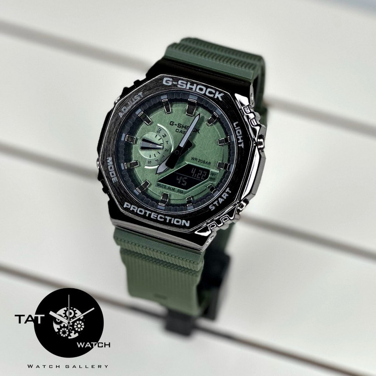 ساعت مردانه جی شاک GM2100 قاب فلزی موتور ژاپن باگارانتی جعبه اصلی کاسیو ارسال رایگان G-Shock ساعت مچی