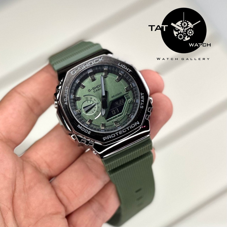 ساعت مردانه جی شاک GM2100 قاب فلزی موتور ژاپن باگارانتی جعبه اصلی کاسیو ارسال رایگان G-Shock ساعت مچی