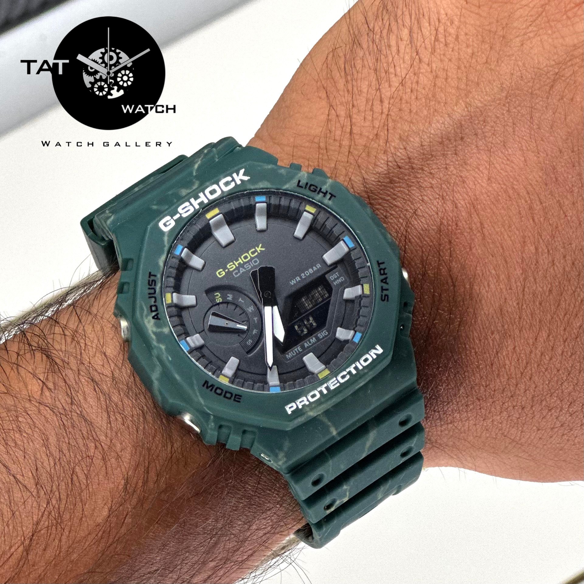ساعت مچی مردانه جی شاک Ga2100 سبز با گارانتی یک ساله جعبه دارای رنگبندی G-Shock