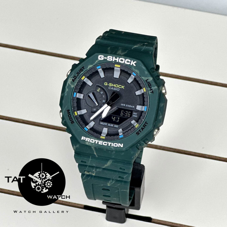 ساعت مچی مردانه جی شاک Ga2100 سبز با گارانتی یک ساله جعبه دارای رنگبندی G-Shock