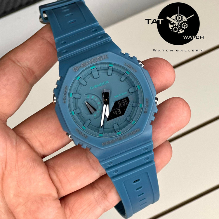 ساعت مچی مردانه جی شاکGa2100 آبی پرطرفدار موتور ژاپن با یکسال گارانتی در رنگبندی G-SHOCK
