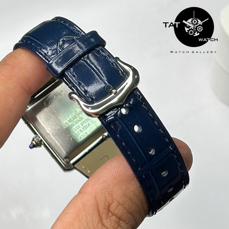 ساعت زنانه کارتیر تانک بند چرمی موتور میوتا ژاپن 12 ماه گارانتی جعبه ارسال رایگان Cartier ساعت مچی