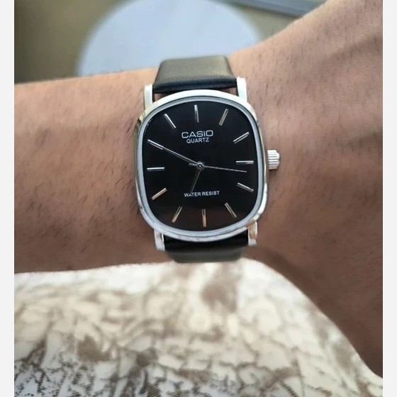 ساعت مچی مردانه کاسیو اولدمانی بند چرمی casio oldmoney کیفیت مستر کوالیتی با جعبه