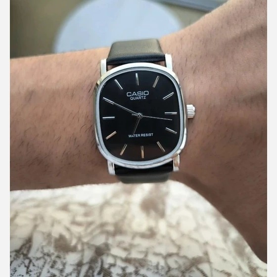 ساعت مچی مردانه کاسیو اولدمانی بند چرمی casio oldmoney کیفیت مستر کوالیتی با جعبه