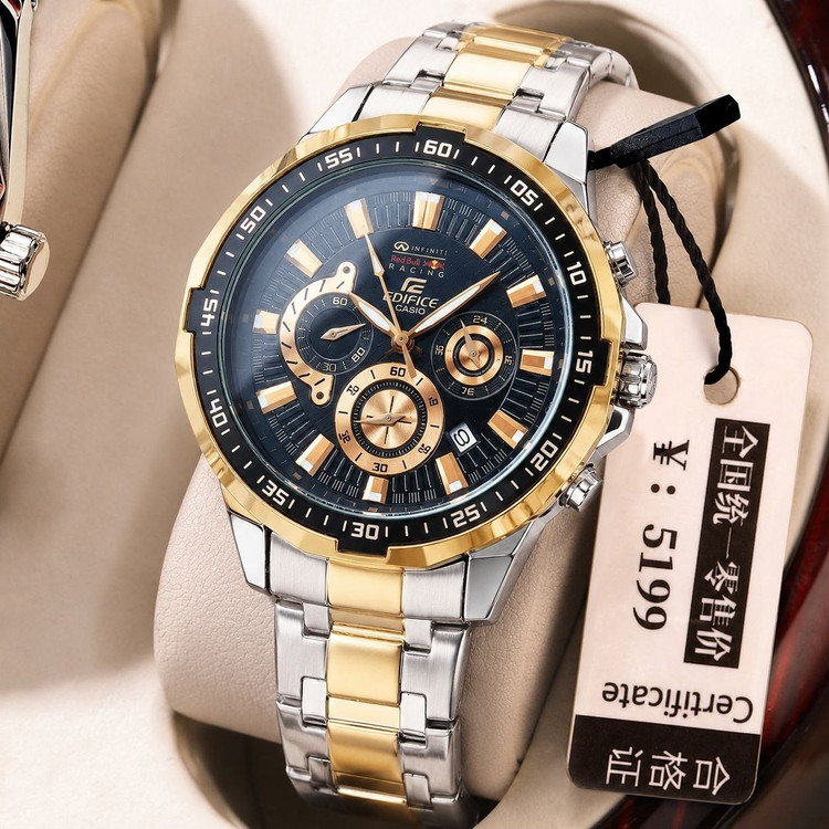 ساعت مردانه کاسیو ادفایس سه موتور فعال کرنوگراف casio EDIFICE کیفیت درجه یک با ارسال رایگان فوری و پرداخت قسطی کد 8