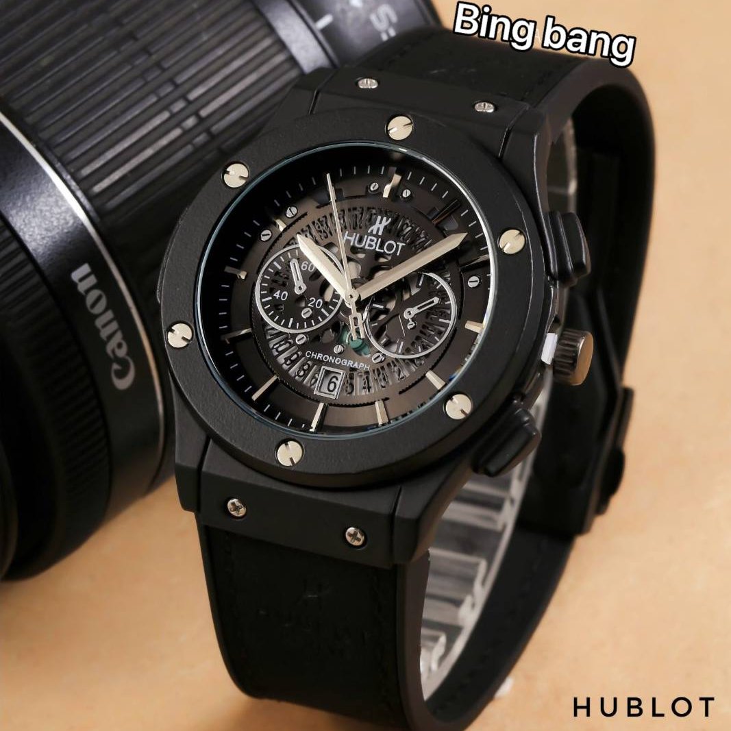 ساعت هابلوت Hublot  کیفیت قوی مدل بیگ بنگ در رنگ مشکی همراه با جعبه
