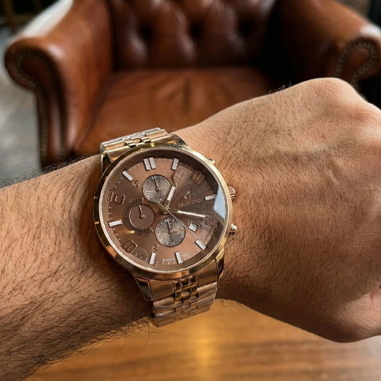 ساعت بلیزر رزگلد صفحه قهوه ای (کافی) 3200 تک مردانه