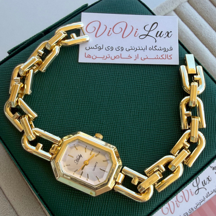ساعت هرمس کپی طلای زنانه و دخترانه آبکاری رادیوم