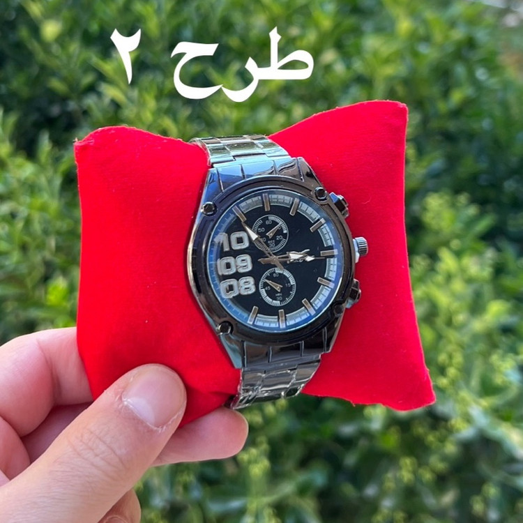 ساعت تمام مشکی مردانه و پسرانه بند فلزی شیک