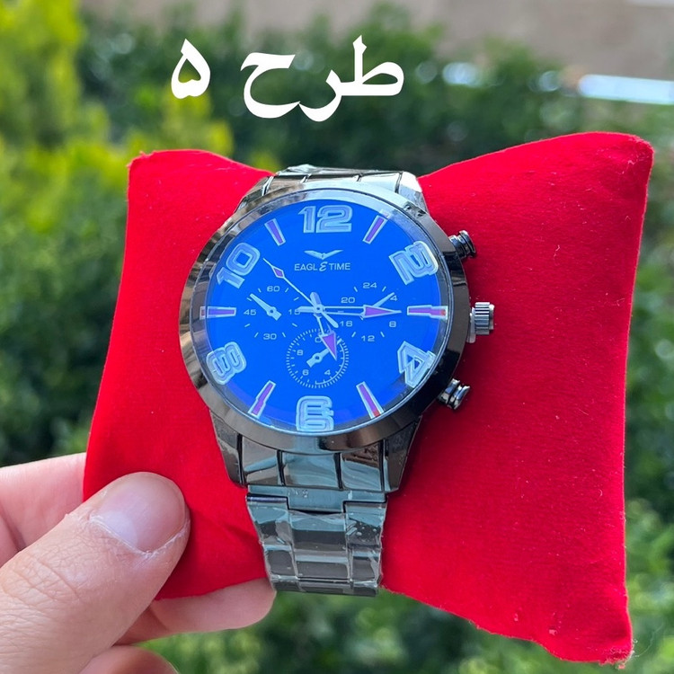 ساعت تمام مشکی مردانه و پسرانه بند فلزی شیک
