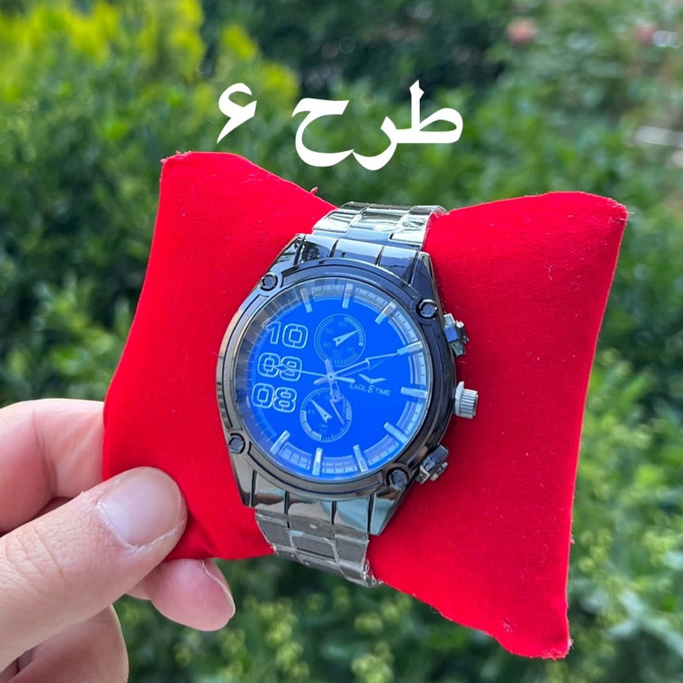 ساعت تمام مشکی مردانه و پسرانه بند فلزی شیک