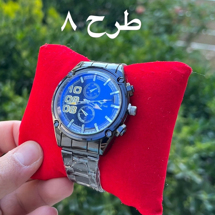 ساعت تمام مشکی مردانه و پسرانه بند فلزی شیک