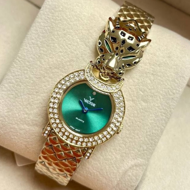 ساعت اورجینال سوپرلوکس برند ویکتور طرح پنتر لئوپار کارتیر PANTHERE DE CARTIER