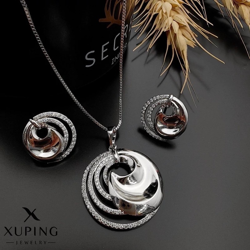 نیم ست ژوپینگ اصل حک دار نقره ای چرخشی