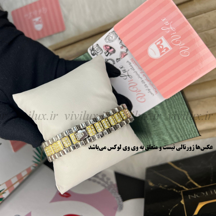ساعت زنانه رولکس نگین دار قفل اصلی حکاکی