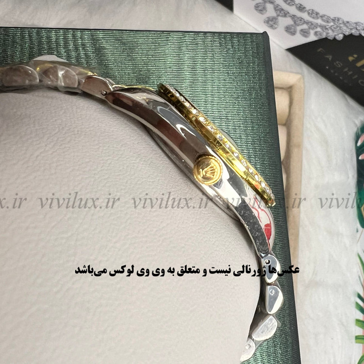 ساعت زنانه رولکس نگین دار قفل اصلی حکاکی