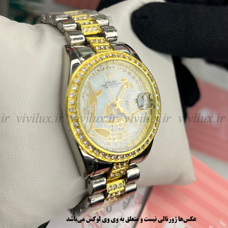 ساعت زنانه رولکس نگین دار قفل اصلی لوکس