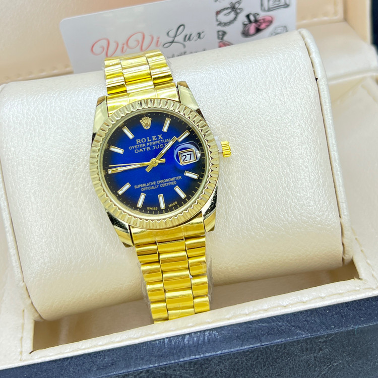 ساعت رولکس صفحه آبی مردانه و زنانه قاب متوسط خاص و کمیاب Rolex