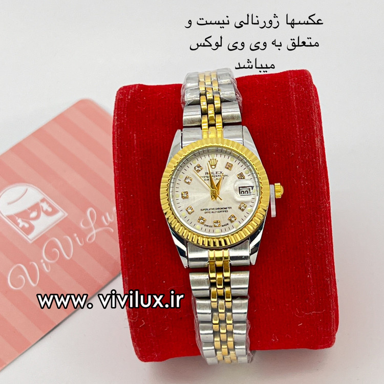 ساعت رولکس زنانه صفحه نقره ای خاص شب نما قفل تاج دار با گارانتی موتور ROLEX