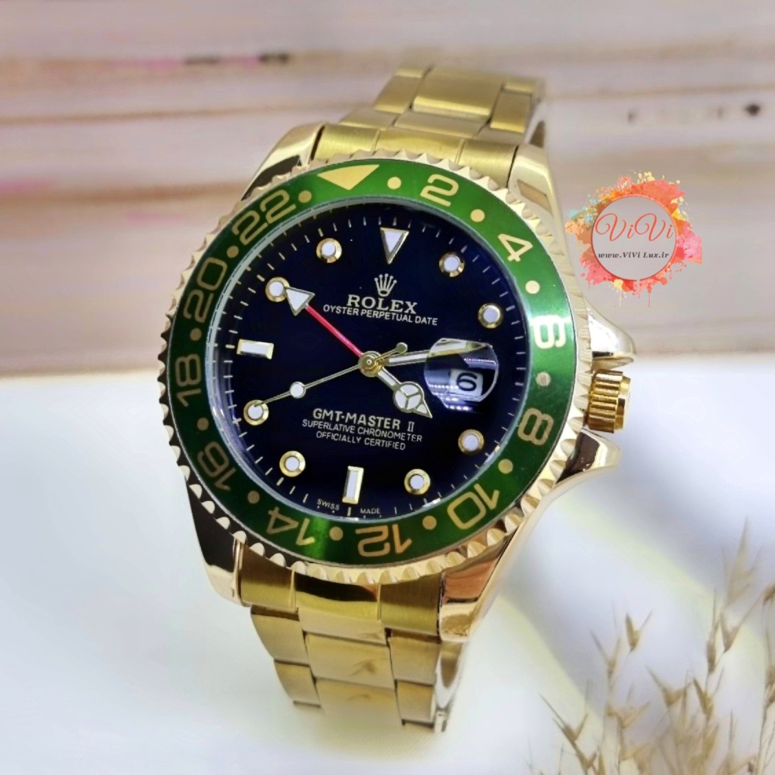 ساعت مردانه رولکس زه چرخان ساب مارینر gmt بالاترین کیفیت قفل تاج دار Rolex Submariner gmt
