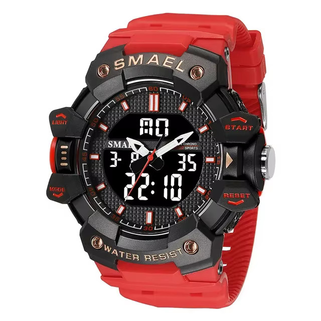 ساعت مچی عقربهای کوارتز مردانه اس میل مدل 8080-red