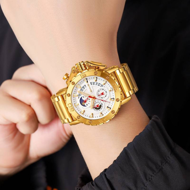 ساعت مچی عقربهای کوارتز مردانه اسکمی مدل 9344-G-wh