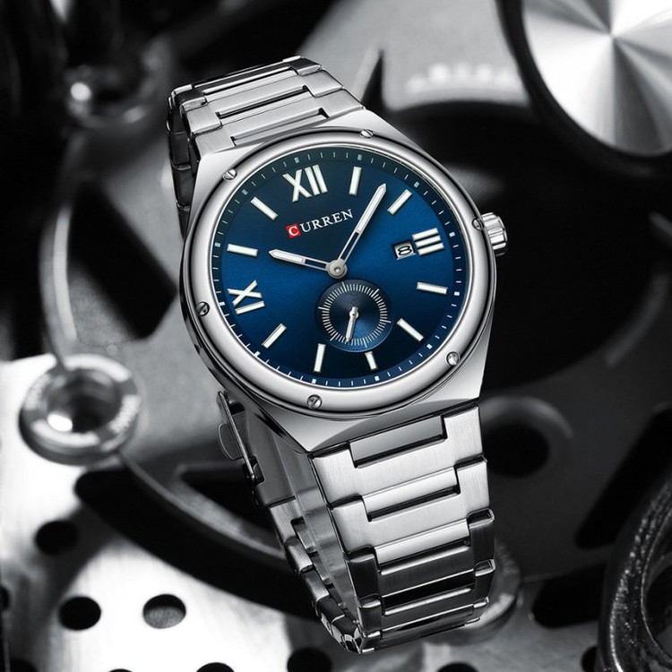 ساعت مچی عقربهای کوارتز مردانه کورن مدل 8471-SI-blue-2