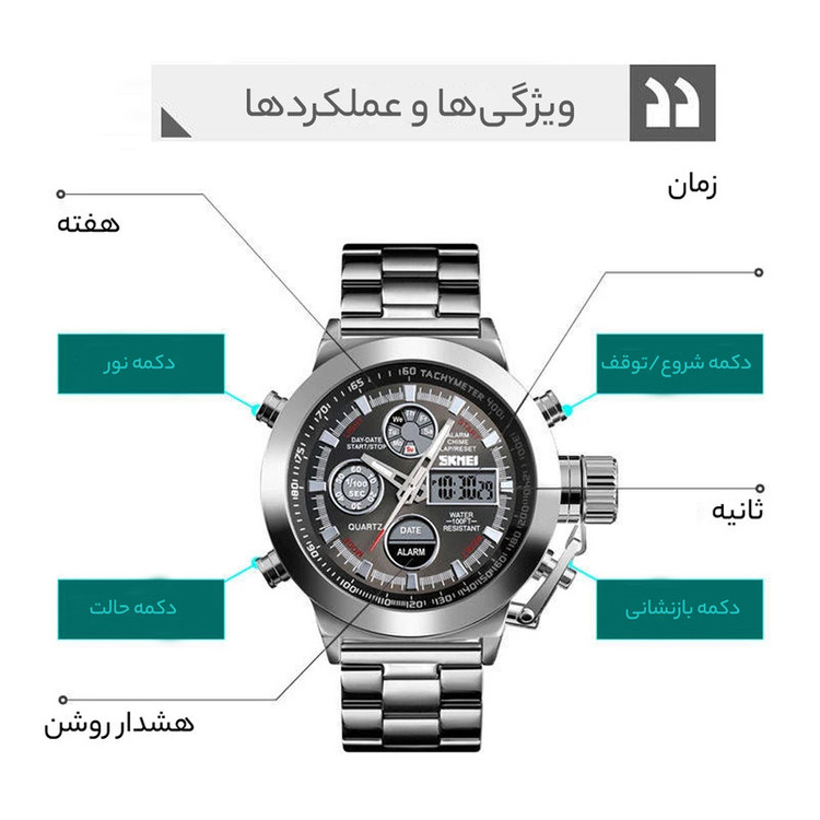 ساعت مچی عقربه ای اسکمی مدل De 1515