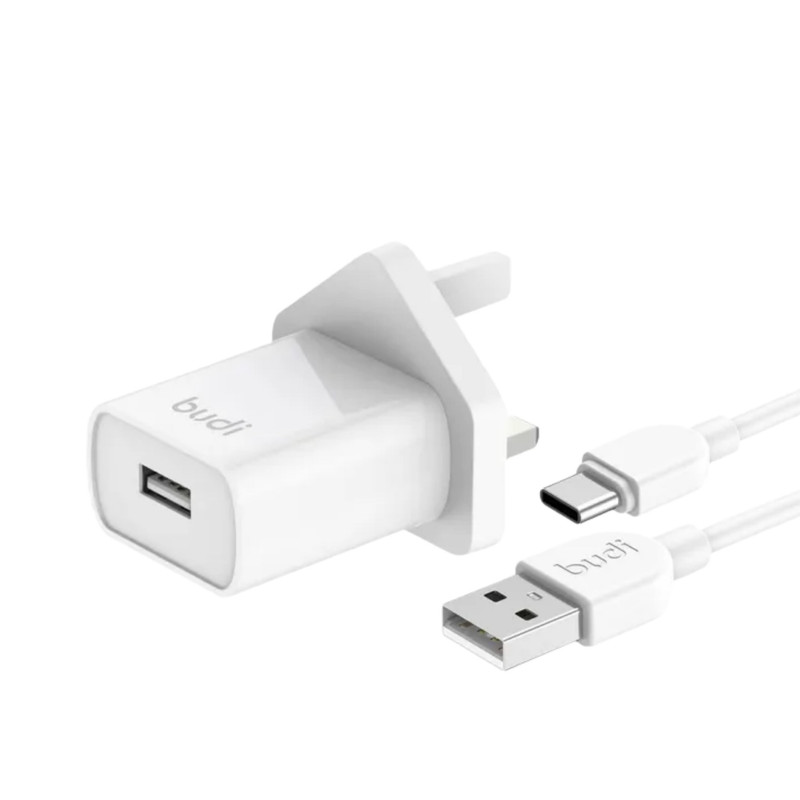 شارژر دیواری 12 وات بودی مدل AC356UTW به همراه کابل تبدیل USB-A به USB-C