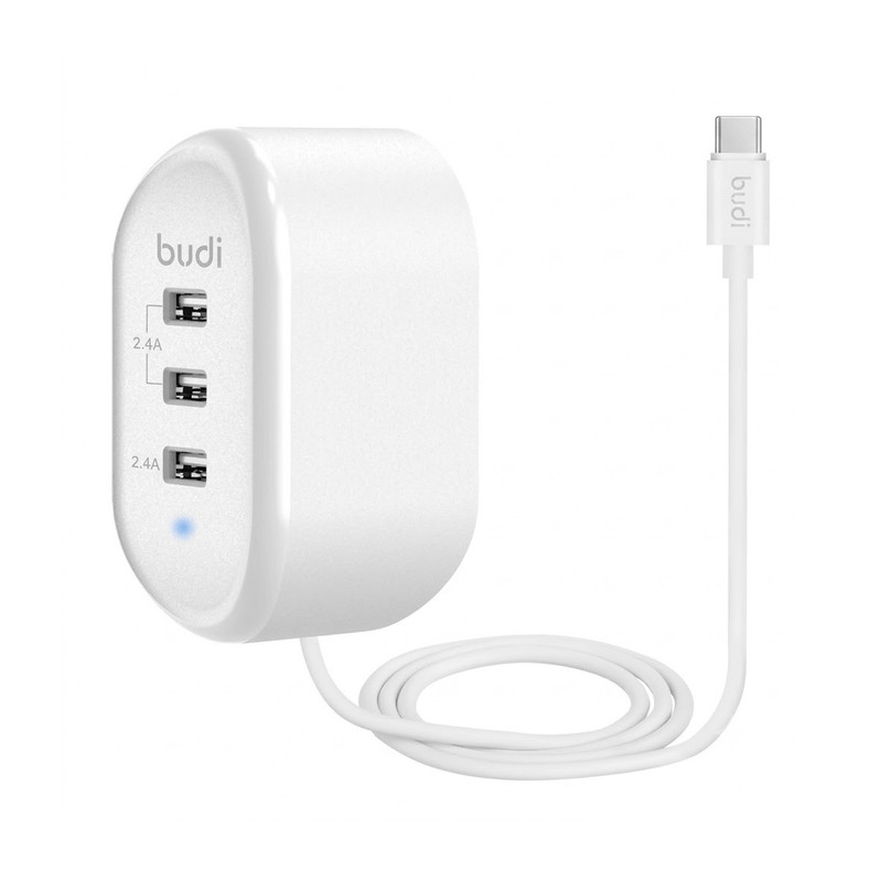 شارژر دیواری ۲۴ وات سه پورت بودی مدل M8J312ET به همراه کابل USB-C