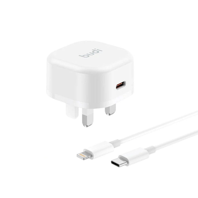 شارژر دیواری 20 وات بودی مدل AC361UTLWS به همراه کابل تبدیل USB-C به لایتنینگ