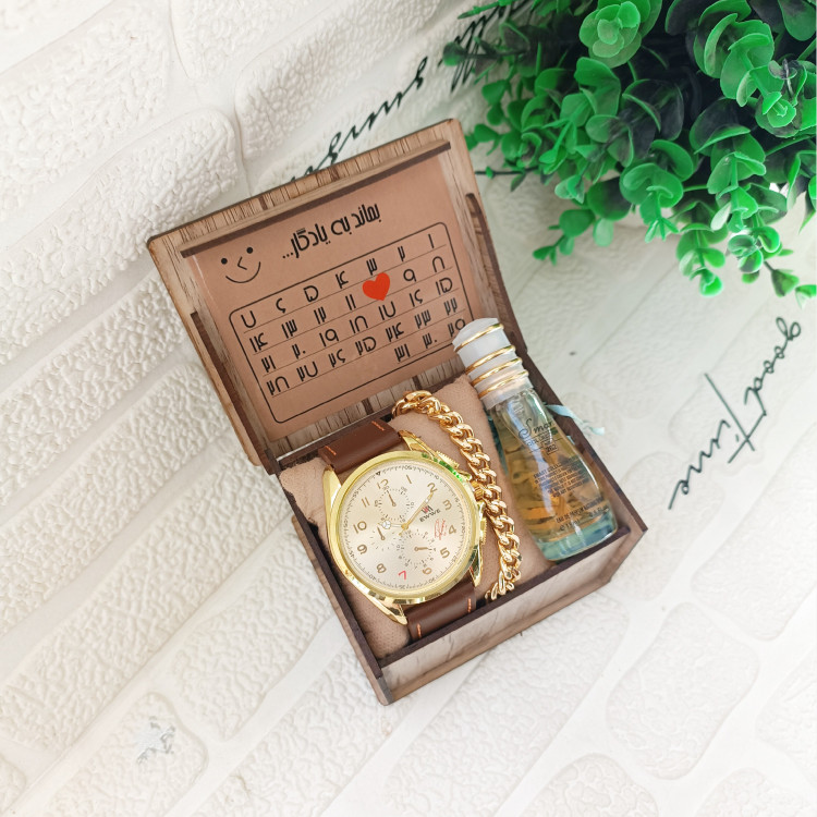 ساعت مردانه ادکلن دستبند ست کامل
