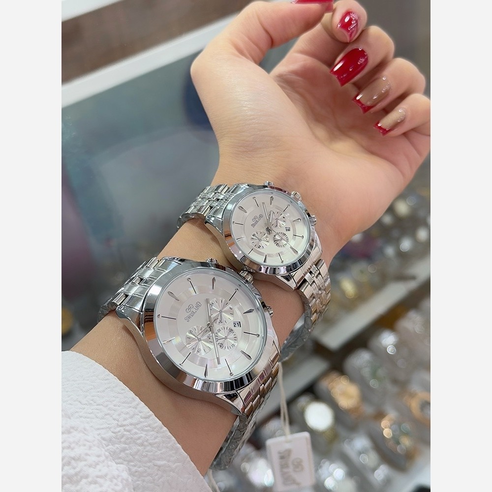 ساعت زنانه و مردانه سویسلند کیفیت عالی تاریخ دار شیک و زیبا به صورت تک و ست قابل سفارش ارسال رایگان