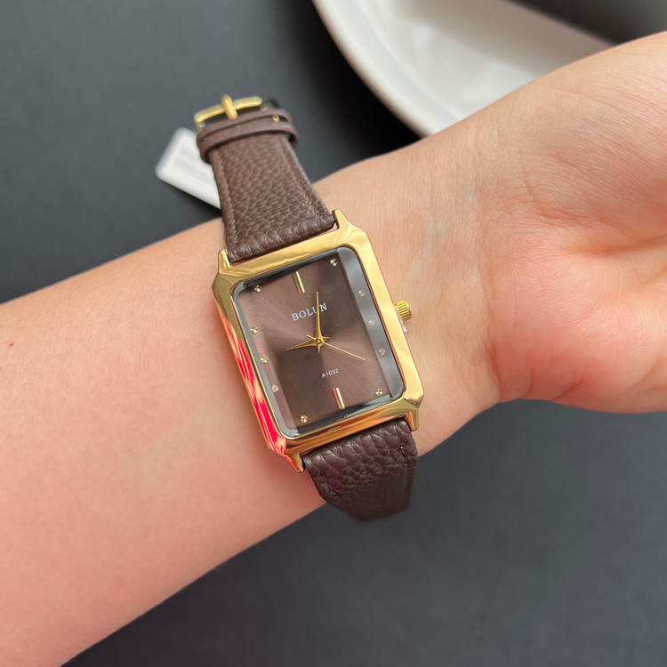 ساعت مردانه بولون بند چرم قهوه ای تیره