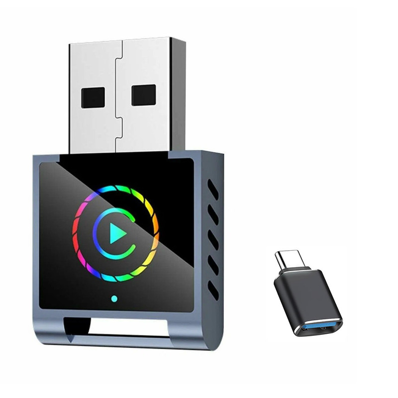 کارپلی و اندروید اتو مدل Wireless CarPlay/Android Auto Q1BD به همراه مبدل USB به USB-C