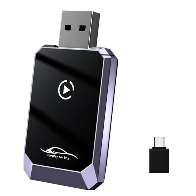 کارپلی و اندروید اتو مدل Wireless CarPlay/Android Auto Q1Y به همراه مبدل USB به USB-C
