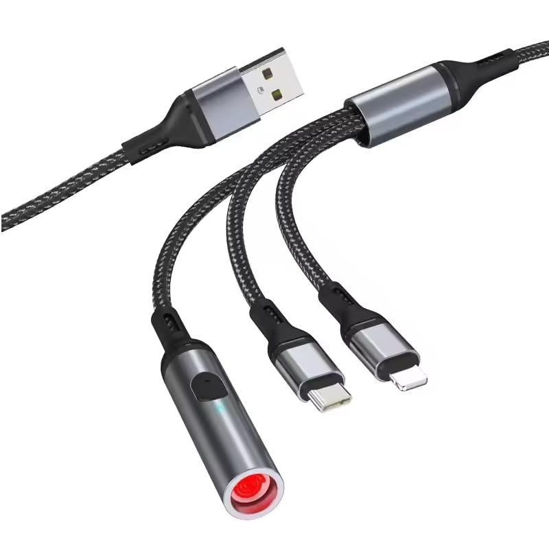 کابل تبدیل USB به USB-Cو لایتنینگ مدل 3in1 به همراه فندک الکتریکی