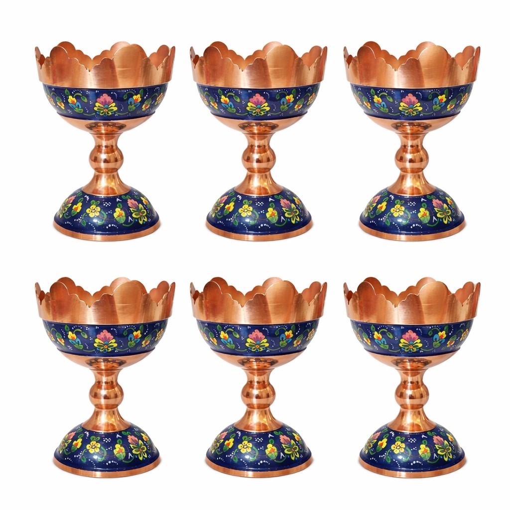 هفت سین مسی ،هفت سین مس و پرداز و میناکاری،آجیل خوری مجموعه 6 عددی