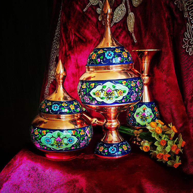 شکلات خوری مس و پرداز مدل ترنج ارتفاع 17