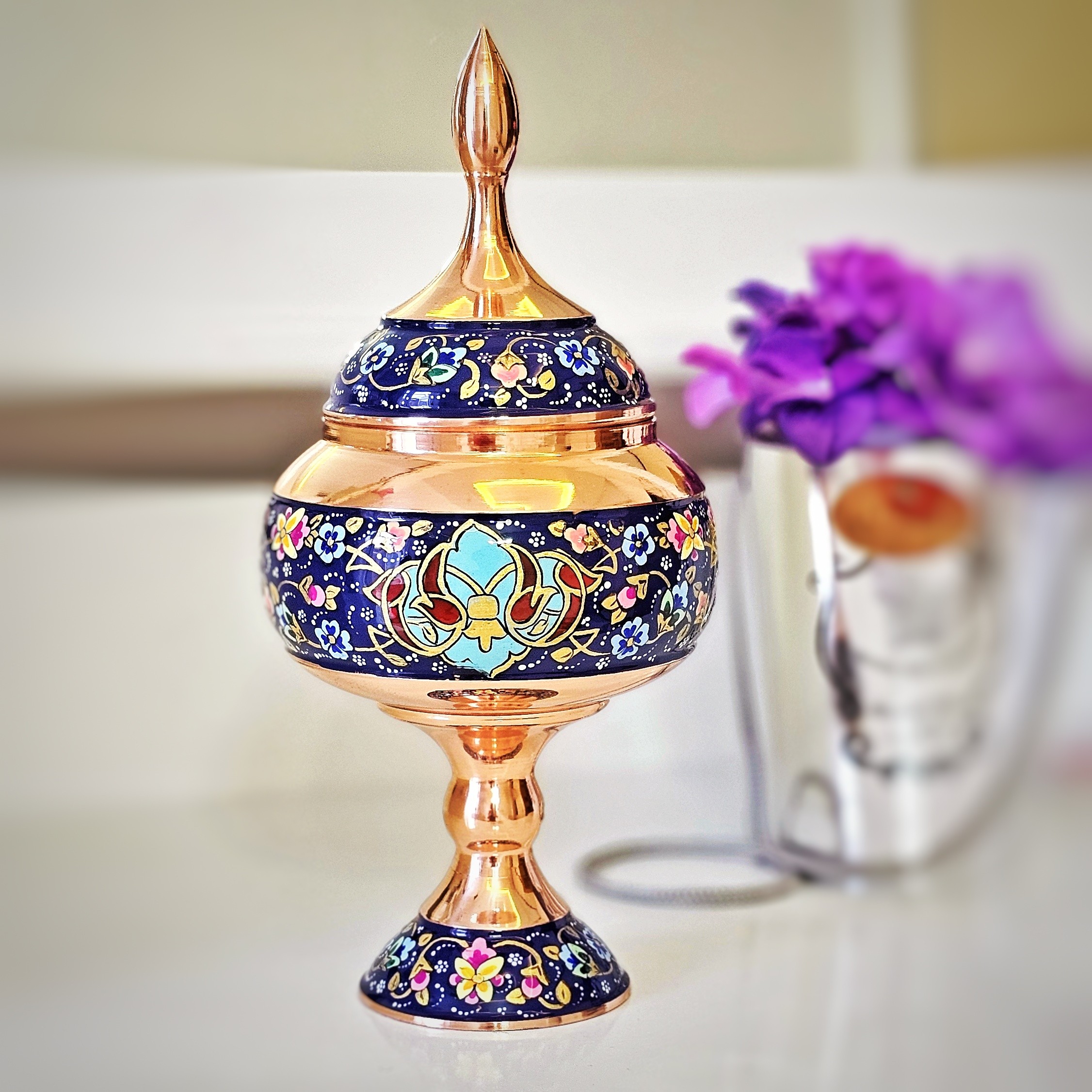 شکلات خوری مس و پرداز طلایی ارتفاع 23