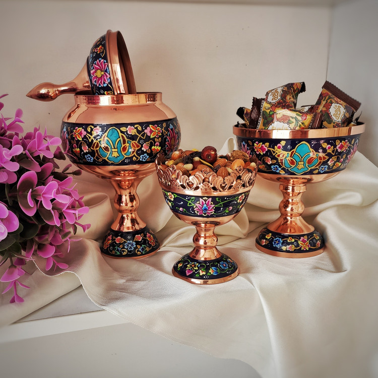 شکلات خوری مس و پرداز طلایی ارتفاع 29