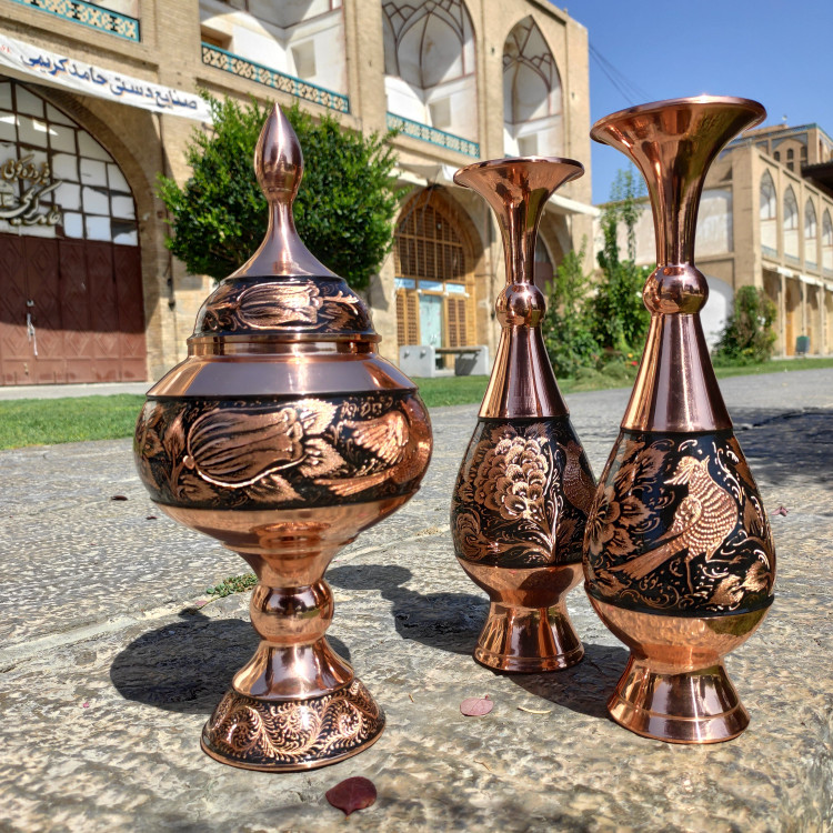 شکلات خوری مسی مدل الماس تراش ارتفاع 31