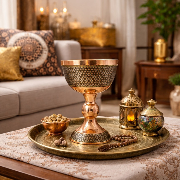 سنگاب مس و خاتم سایز 5