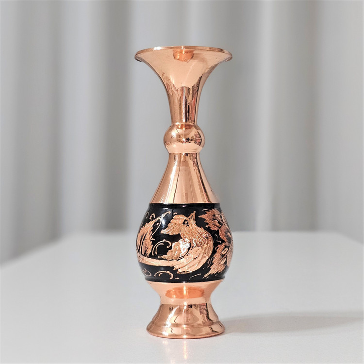 گلدان مسی مدل الماس تراش ارتفاع 16